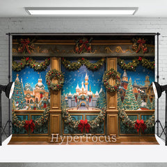 Lofaris Weihnachten Stimmung Retro Wandgemälde Kranz Blätter Hintergrund