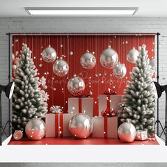 Lofaris Weihnachten Stimmung Silber Glocken Bäume Foto Hintergrund