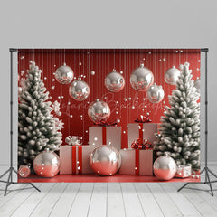 Lofaris Weihnachten Stimmung Silber Glocken Bäume Foto Hintergrund