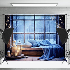 Lofaris Kalt Nacht Fenster Bäume Szene Weihnachten Hintergrund