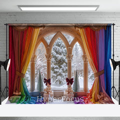 Lofaris Bunt Regenbogen Vorhang Fenster Weihnachten Hintergrund