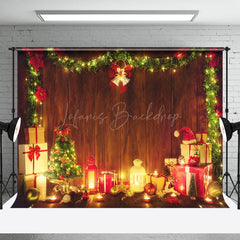 Lofaris Gemütlich Licht Kranz Glocke Holz Geschenk Weihnachten Hintergrund