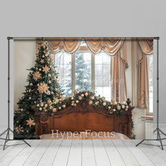 Lofaris Vorhang Aus Holz Bett Baum Fenster Weihnachten Hintergrund