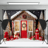 Lofaris Niedlich Aus Holz Haus Tragen Weihnachten Baum Weihnachten Hintergrund