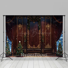 Lofaris Dunkel Braun Luxus Wand Weihnachten Baum Weihnachten Hintergrund