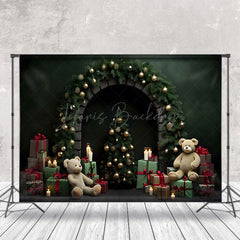 Lofaris Dunkel Grün Funkeln Licht Gemütlich Elegant Weihnachten Hintergrund