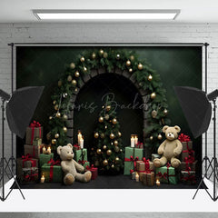 Lofaris Dunkel Grün Funkeln Licht Gemütlich Elegant Weihnachten Hintergrund