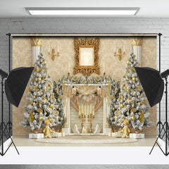 Lofaris Elegant Blumen Drucken Wand Weihnachten Kamin Hintergrund