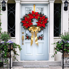 Lofaris Elegant Rot Beere Tannenzapfen Weihnachten Kranz Tür Abdeckung