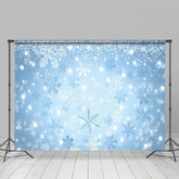 Lofaris Elegant Weiß Blau Winter Fallen Schneeflocke Hintergrund