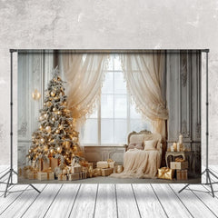 Lofaris Elegant Fenster Licht Weihnachten Baum Sofa Hintergrund