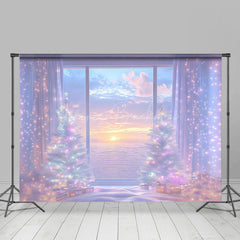 Lofaris Fantasie Licht Fenster Sonnenuntergang Weihnachten Baum Hintergrund