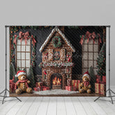 Lofaris Lebkuchen Haus Tragen Bogen Weihnachten Foto Hintergrund