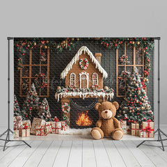 Lofaris Lebkuchen Haus Tragen Kamin Weihnachten Hintergrund