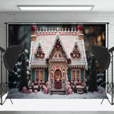 Lofaris Lebkuchen Haus Süßigkeiten Verschwommen Weihnachten Hintergrund