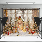 Lofaris Lebkuchen Haus Schneemann Geführt Licht Weihnachten Hintergrund