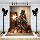 Lofaris Strahlend Baum Geschenke Vorhang Kleiderschrank Weihnachten Hintergrund
