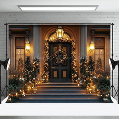 Lofaris Gold Flitter Licht Kranz Villa Weihnachten Hintergrund