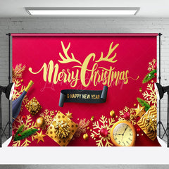 Lofaris Gold Geschenke Fröhlich Weihnachten Glücklich Neu Jahr Hintergrund