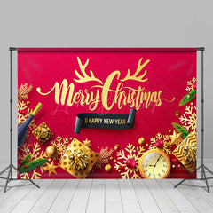 Lofaris Gold Geschenke Fröhlich Weihnachten Glücklich Neu Jahr Hintergrund