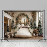 Lofaris Wunderschön Treppe Wandgemälde Weihnachten Studio Hintergrund