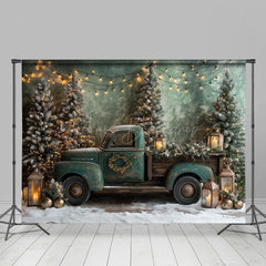 Lofaris Grün Retro LKW Weihnachten Baum Weihnachten Stimmung Hintergrund