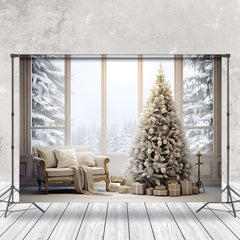 Lofaris Heilig Weiß Sofa Weihnachten Bäume Fenster Weihnachten Hintergrund