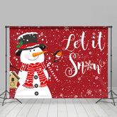 Lofaris Lassen Es Schnee Schneemann Rot Festlich Weihnachten Hintergrund