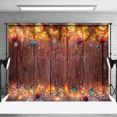 Lofaris Licht Kiefer Blätter Braun Aus Holz Weihnachten Hintergrund