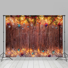 Lofaris Licht Kiefer Blätter Braun Aus Holz Weihnachten Hintergrund