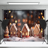 Lofaris Wenig Lebkuchen Haus Bokeh Weihnachten Hintergrund