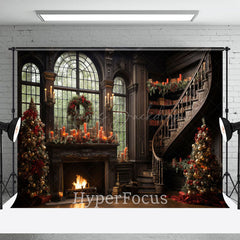 Lofaris Luxus Braun Kamin Treppe Weihnachten Hintergrund