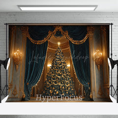Lofaris Luxus Gold Vorhang Weihnachten Baum Weihnachten Stimmung Hintergrund