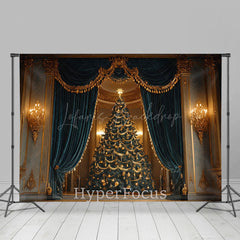 Lofaris Luxus Gold Vorhang Weihnachten Baum Weihnachten Stimmung Hintergrund