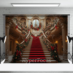 Lofaris Luxus Gold Palast Treppe Festlich Weihnachten Hintergrund