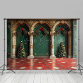 Lofaris Luxus Grün Wand Rot Boden Weihnachten Stimmung Hintergrund