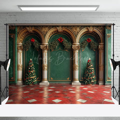 Lofaris Luxus Grün Wand Rot Boden Weihnachten Stimmung Hintergrund