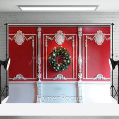 Lofaris Luxus Rot Weiß Wand Kranz Weihnachten Stimmung Hintergrund