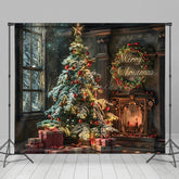 Lofaris Luxus Retro Kamin Weihnachten Bäume Weihnachten Hintergrund