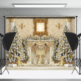 Lofaris Luxus Retro Palast Wand Bäume Weihnachten Hintergrund