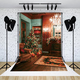 Lofaris Luxus Zimmer Weihnachten Baum Sofa Kamin Hintergrund