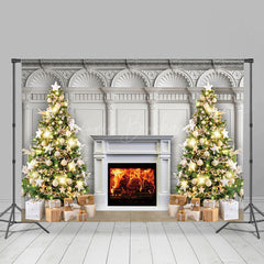 Lofaris Herrlich Wand Baum Kamin Weihnachten Hintergrund