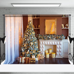 Lofaris Modern Zimmer Weiß Vorhang Baum Weihnachten Hintergrund
