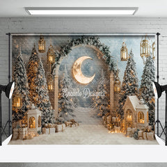 Lofaris Mond Kiefer Baum Bogen Weihnachten Fotografie Hintergrund