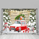 Lofaris Musik Buch Rot Auto Wald Winter Foto Hintergrund