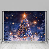 Lofaris Nacht Schwach Licht Bokeh Schnee Weihnachten Baum Hintergrund