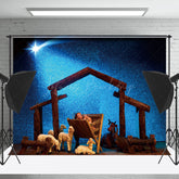 Lofaris Nacht Meteor Christus Kind Lamm Weihnachten Hintergrund