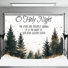 Lofaris O Heilig Nacht Wald Gold Sterne Weihnachten Hintergrund