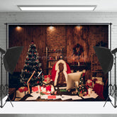 Lofaris Büro Schreibtisch In Schwach Innere Weihnachten Foto Hintergrund