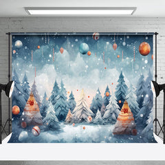 Lofaris Bemalt Schneebedeckt Wild Wald Glocken Weihnachten Hintergrund